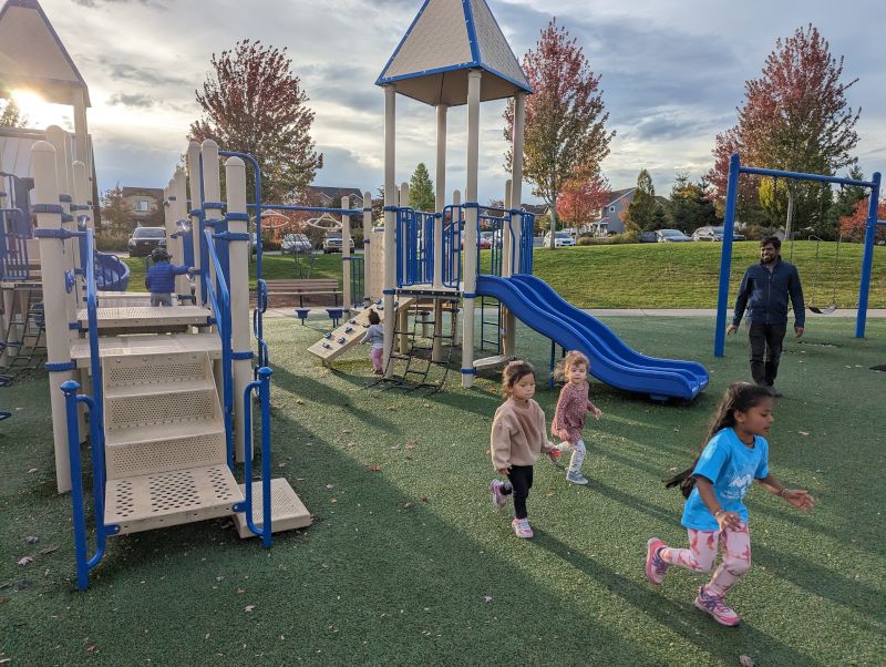Eleanor Running Around With Her Friends at the Park