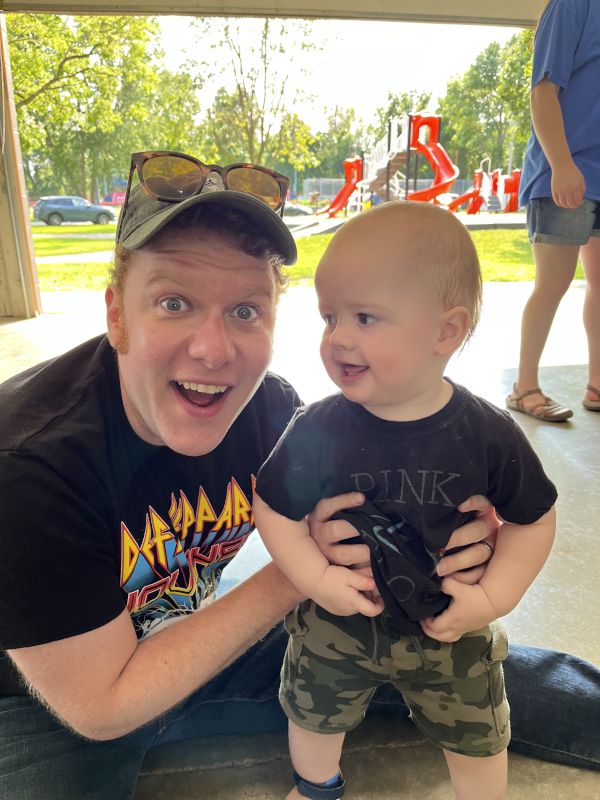Dylan Making Big Faces With His Nephew