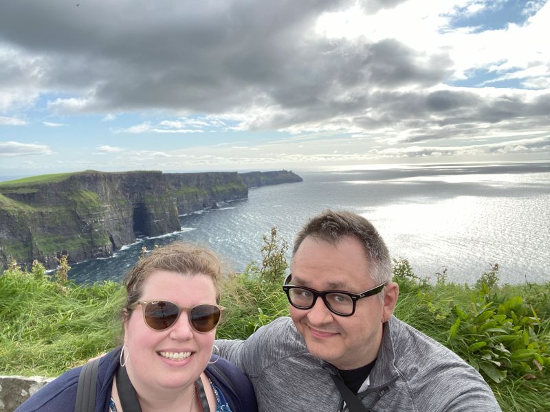 At the Cliffs of Moher in Ireland