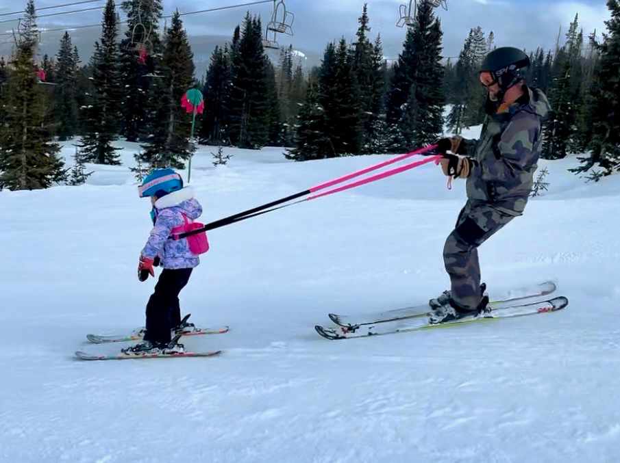 Learning How to Ski With Daddy