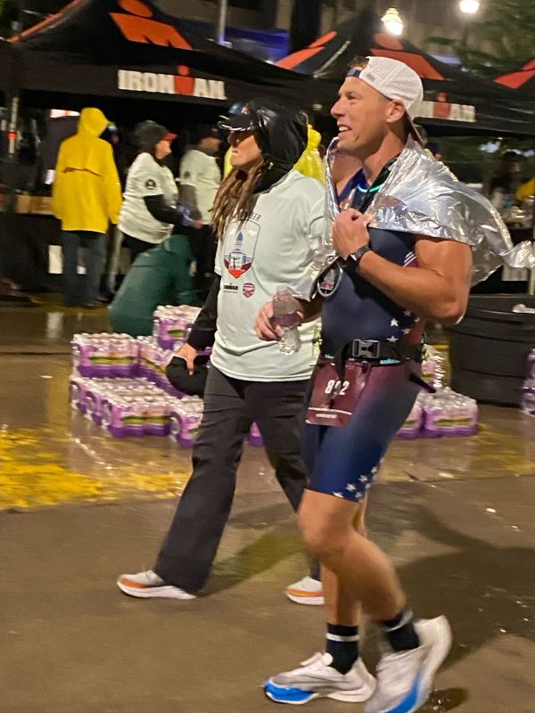 Eric After Crossing the Finish of the Ironman Competition!