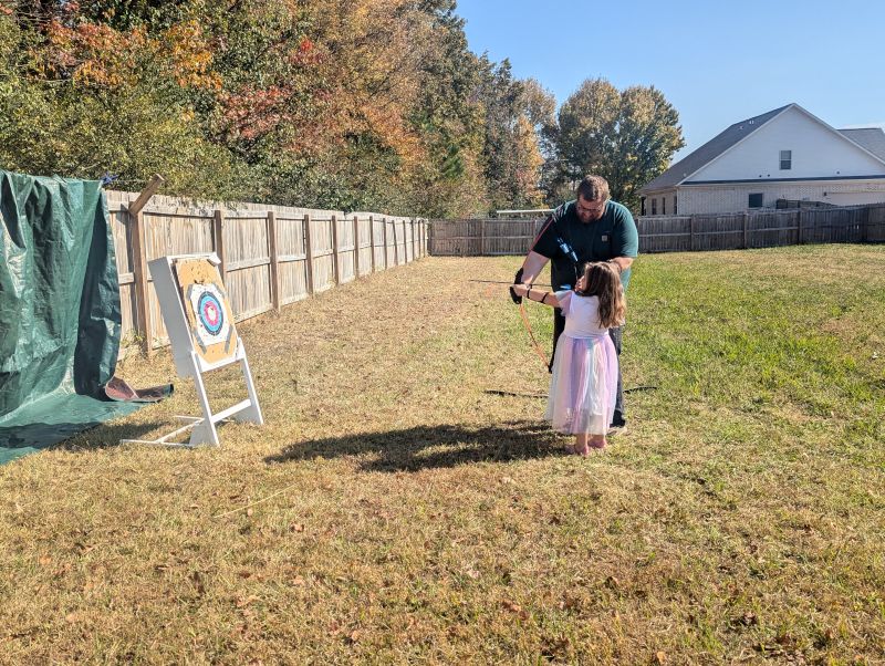 Teaching Karalie Archery