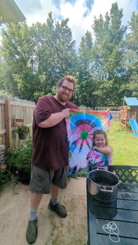 Making Tie-Dye Shirts in the Backyard