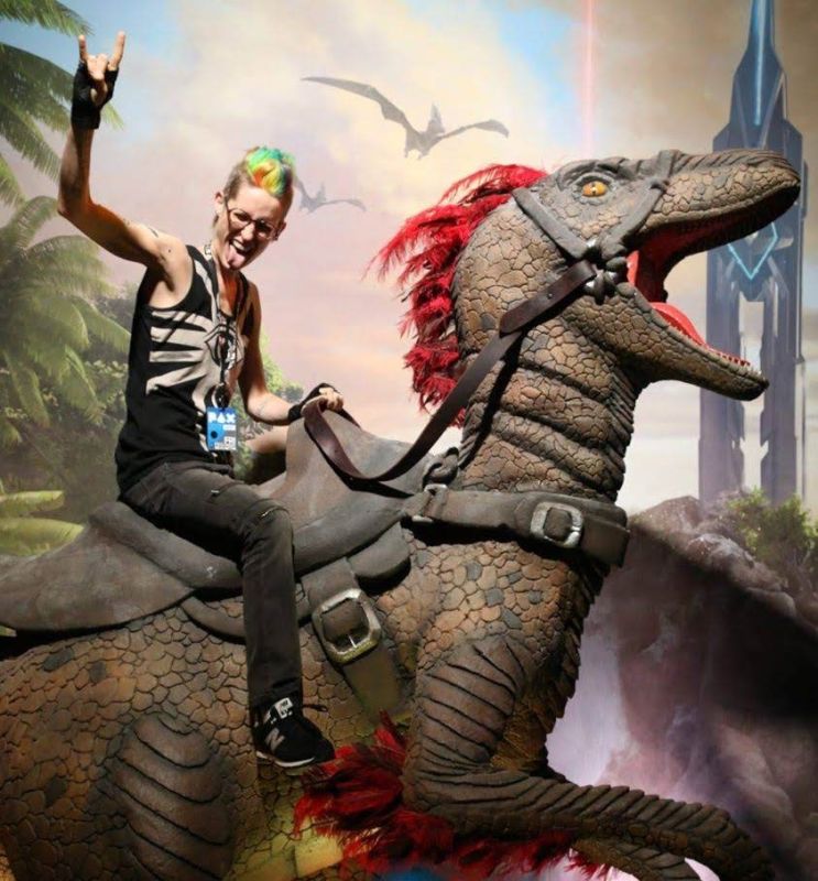 Joey Riding a Dinosaur