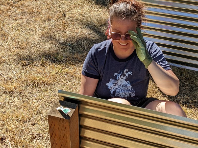 Emma Building a Garden Bed