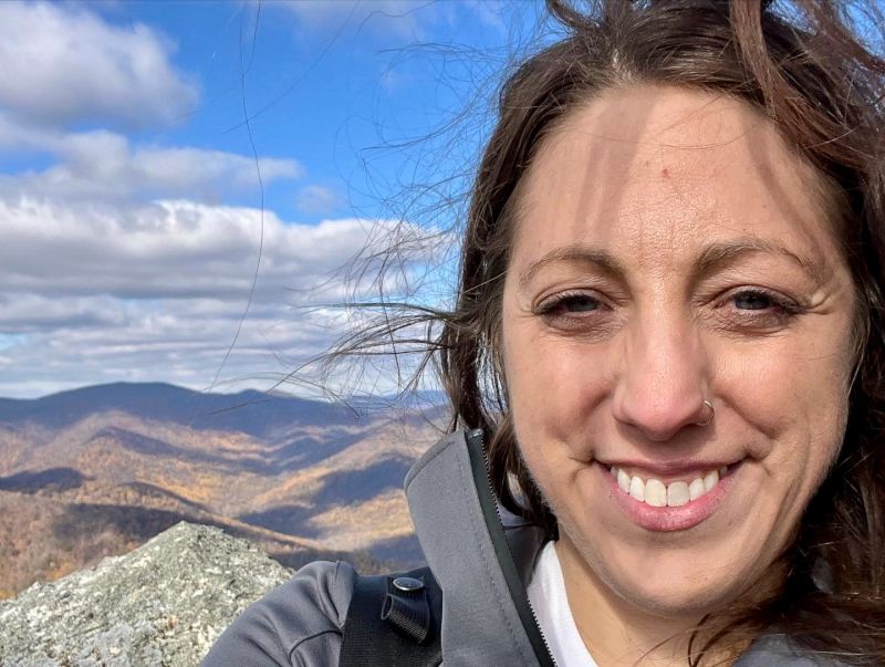 Kelli at the Top of Old Rag Mountain During a Hike