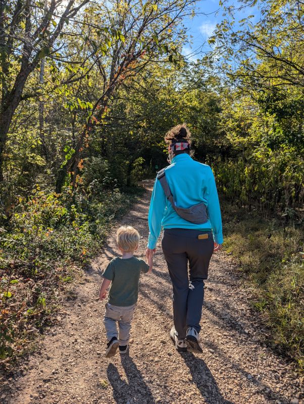 Rachael Walking with Finn