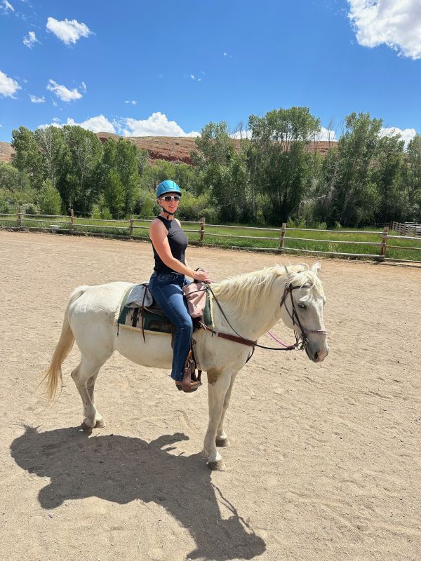 Laurie Horseback Riding in WY