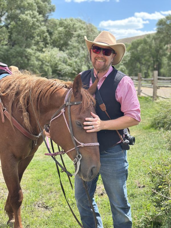 Mark with His Horse in WY