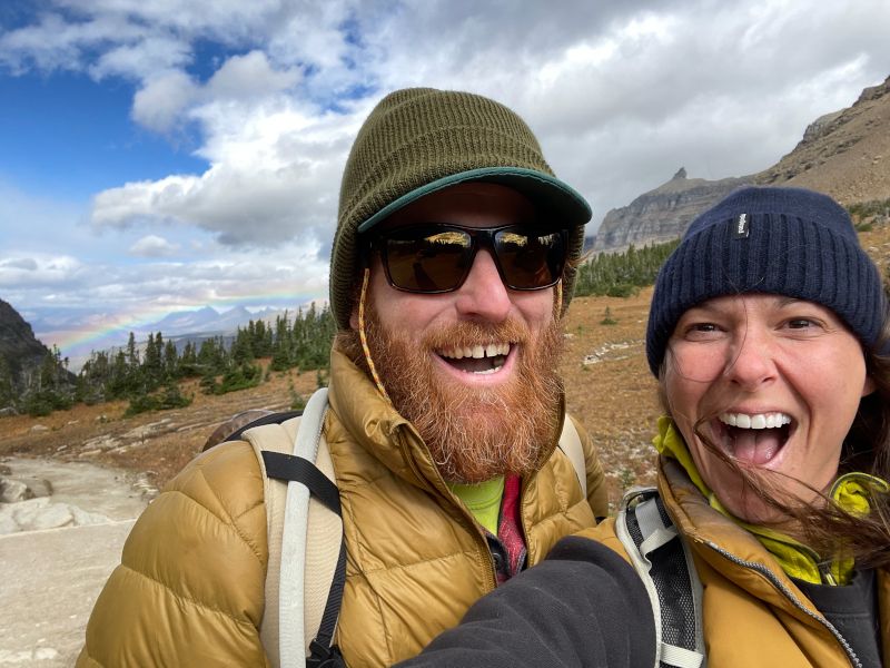 Enjoying a Rainbow While on a Hike