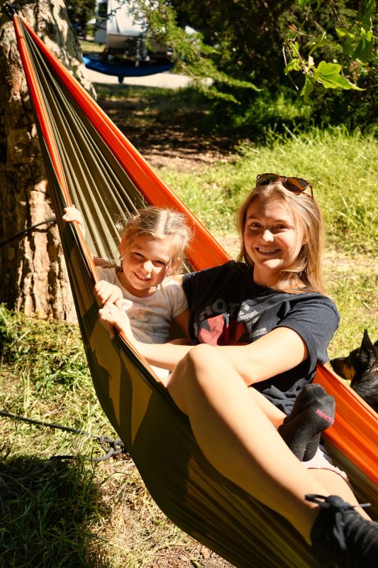 Jess and Our Niece Hammocking