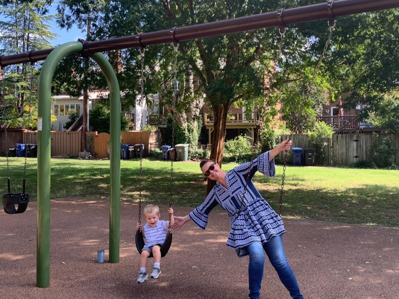 Swinging at the Local Playground