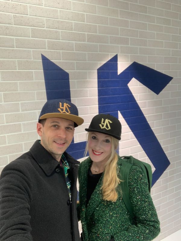With Our Yakult Swallows Baseball Hats in Tokyo