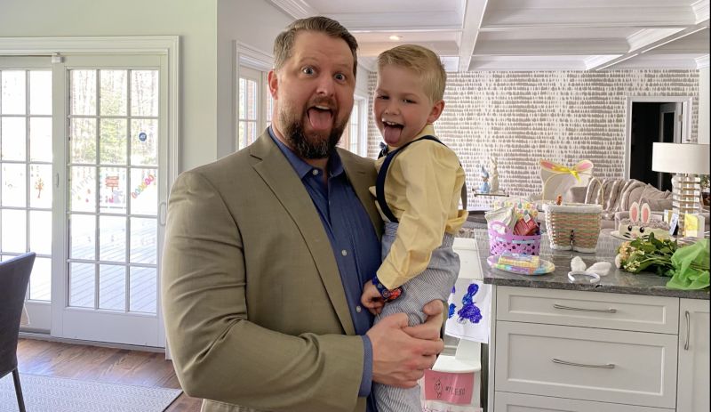 Tim & Our Nephew at Easter