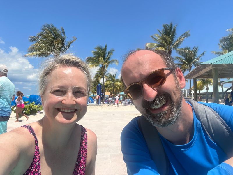 At the Beach in the Bahamas