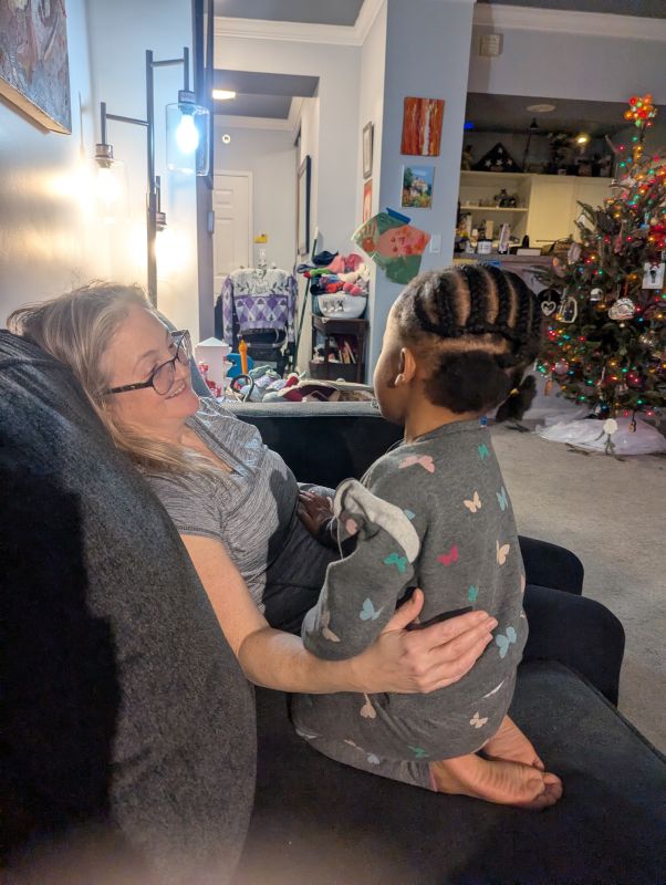 Sitting on the Couch in Our Home on Christmas