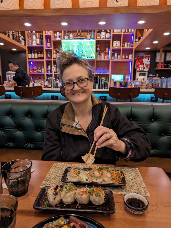 Vicky Enjoying Korean Food