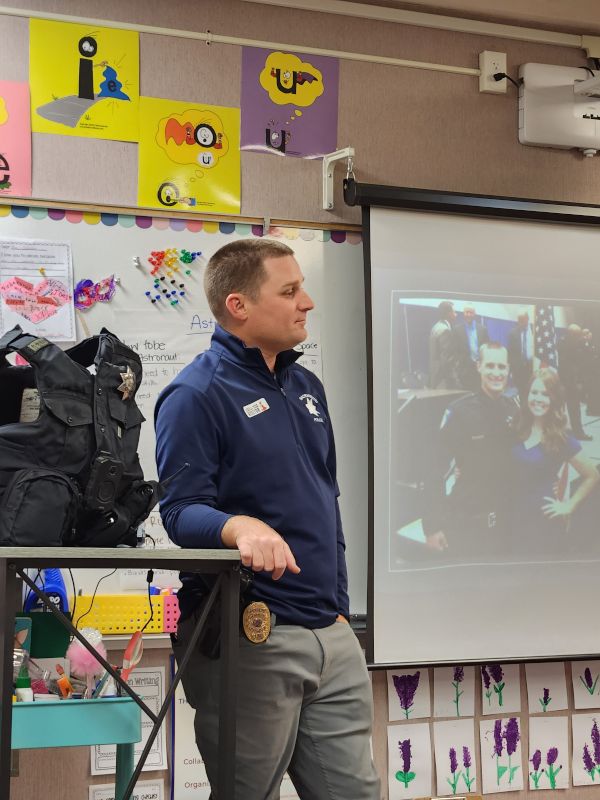 Stephen Presenting to Megan's Class