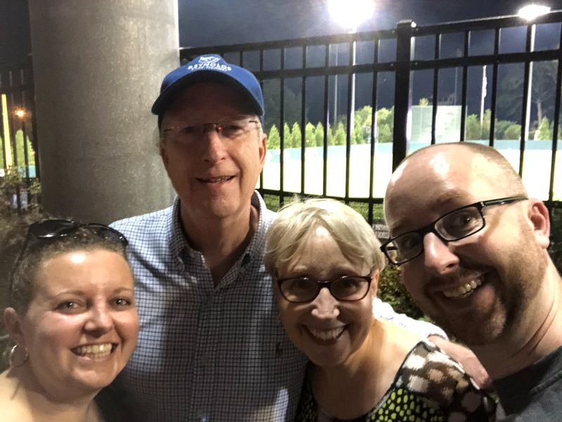 At a Baseball Game With Chris's Parents