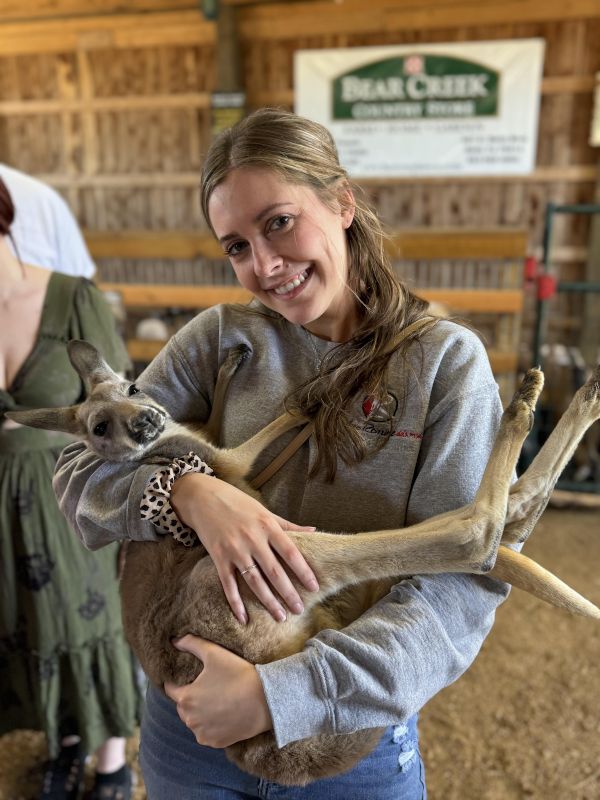 Rebekah Holding a Joey Kangaroo