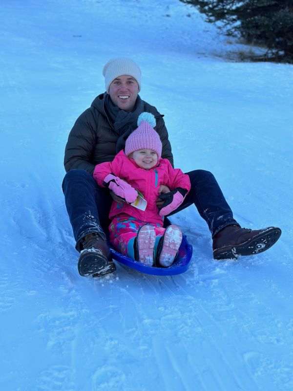 Gary Sledding With Our Niece