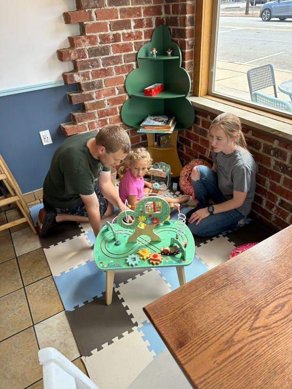 Playing With Our Niece, Lexi, at a Local Coffee Shop