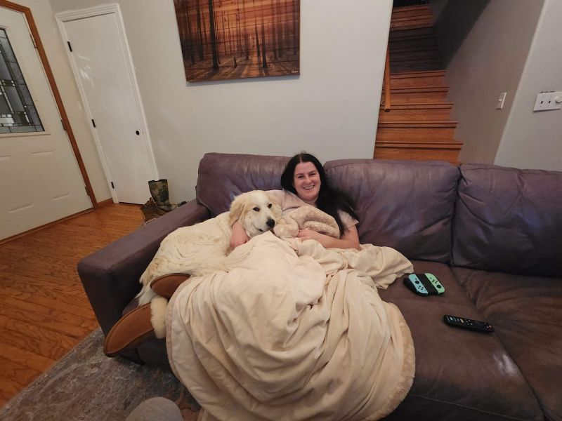 Emma and Piper Cuddling