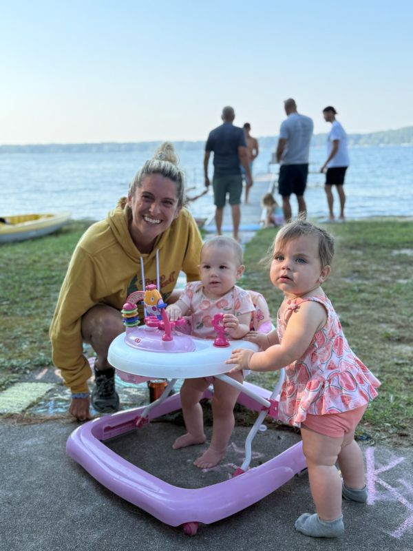 With Nieces Margot and Kylie