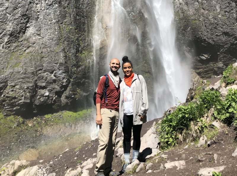 Hiked to a Waterfall Together